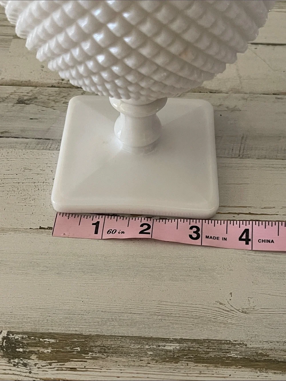 Vintage Westmoreland Style English Hobnail Milk Glass Pedestal Vase
